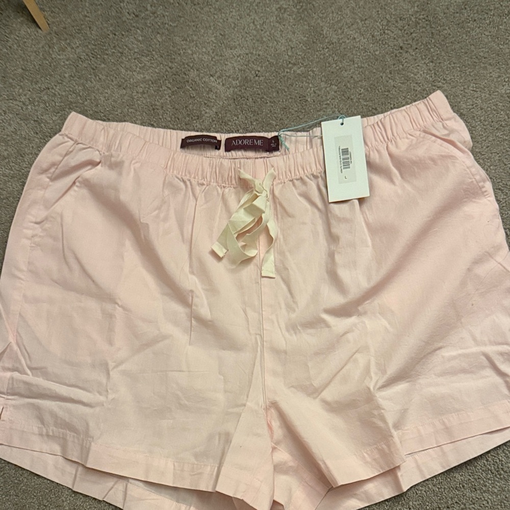 Adore Me Light Pink 100% cotton pajama shorts